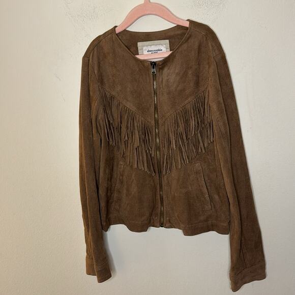abercrombie kids Faux Leather Fringe Jacket Size 11/12 - Picture 2 of 6